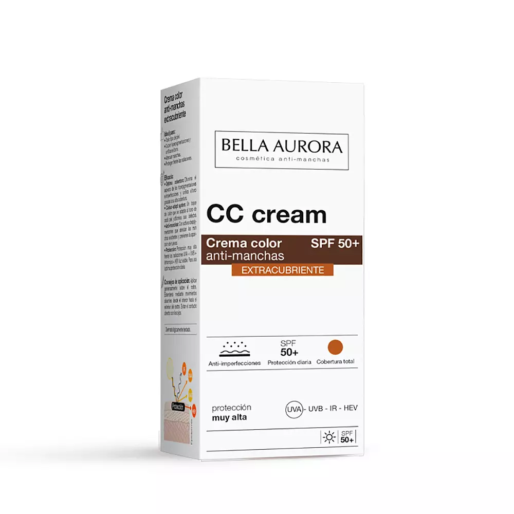 Bella Aurora CC CREAM extracubriente SPF50+ 3 Bella Aurora CC CREAM extracubriente SPF50+ Kem dưỡng ẩm