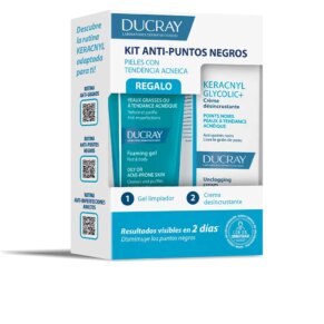 Kem điều trị mụn trứng cá & loại bỏ đầu đen Ducray KERACNYL ANTI-PUNTOS NEGROS SET