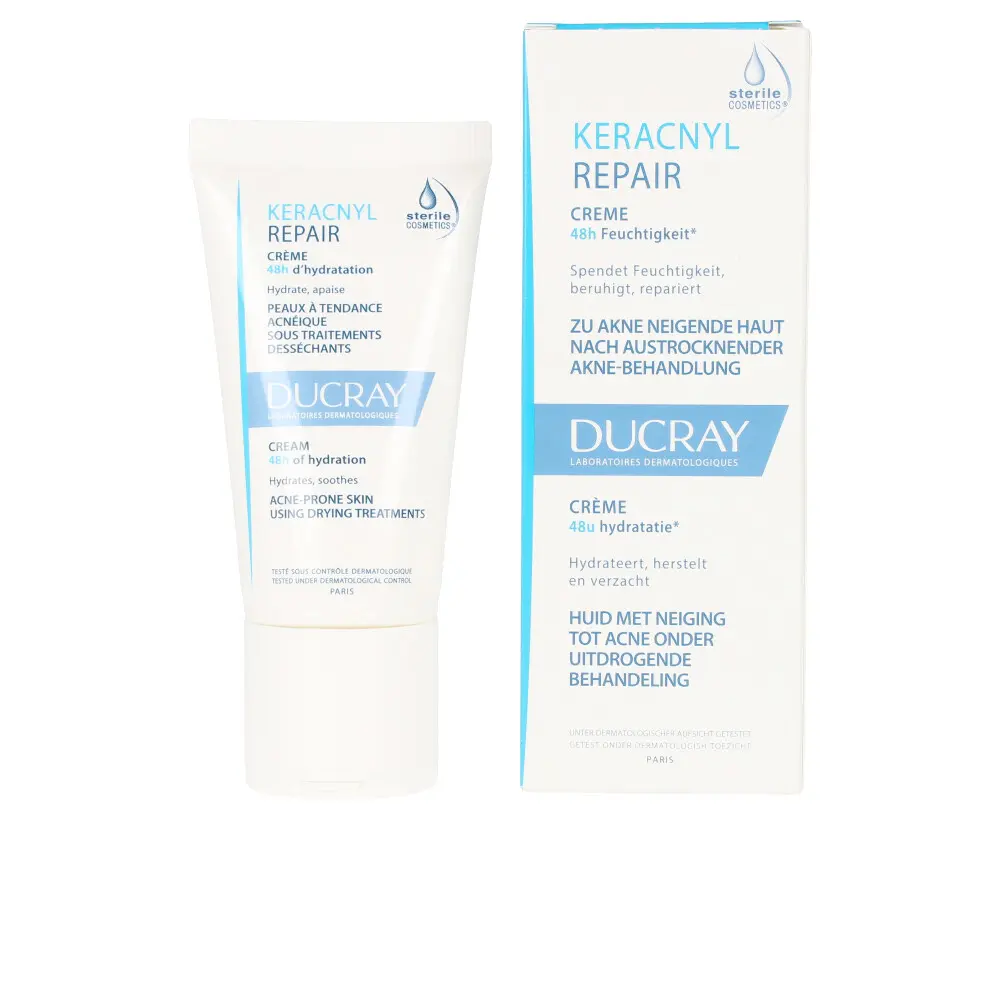 Ducray KERACNYL REPAIR cream 48h of hydration 2 KERACNYL REPAIR cream 48h of hydration Kem điều trị mụn trứng cá & loại bỏ đầu đen chính hãng Ducray