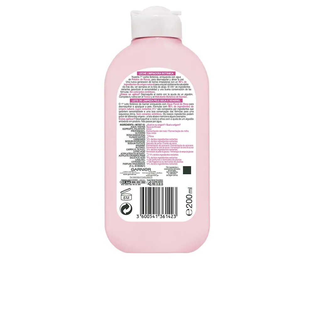 Garnier SKINACTIVE AGUA DE ROSAS leche limpiadora 2 SKINACTIVE AGUA DE ROSAS leche limpiadora Sữa rửa mặt chính hãng Garnier