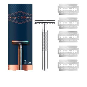 Dao cạo Gillette GILLETTE KING double edge safety razor + 5 blades