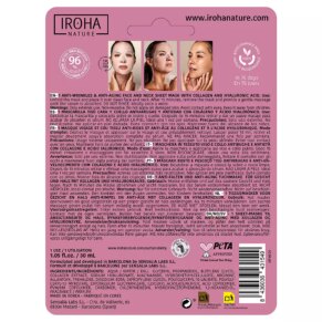 100% COTTON FACE & NECK MASK collagen-antiage Kem chống lão hóa & Điều trị chống nhăn chính hãng Iroha Nature