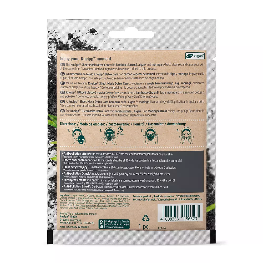 Kneipp DETOX CARE sheet mask 2 DETOX CARE sheet mask Mặt nạ chính hãng Kneipp