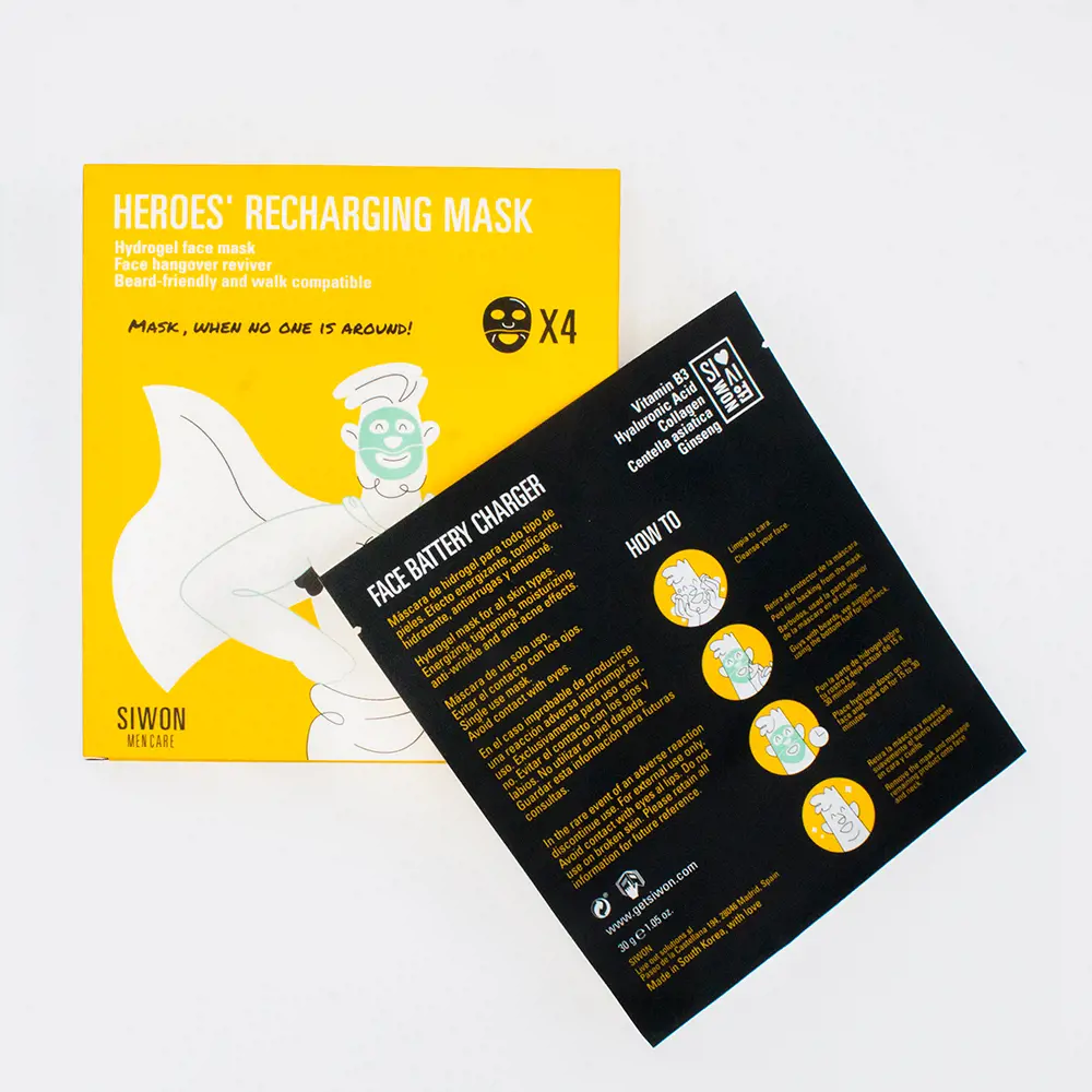 Siwon HEROES’ RECHARGING MASK hydrogel face mask 2 HEROES’ RECHARGING MASK hydrogel face mask Mặt nạ kem chống lão hóa & điều trị chống nhăn chính hãng Siwon