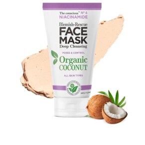 The Conscious™ NIACINAMIDE blemish-rescue face mask organic coconut 7 Kem dưỡng ẩm The Conscious™ NIACINAMIDE blemish-rescue face mask organic coconut