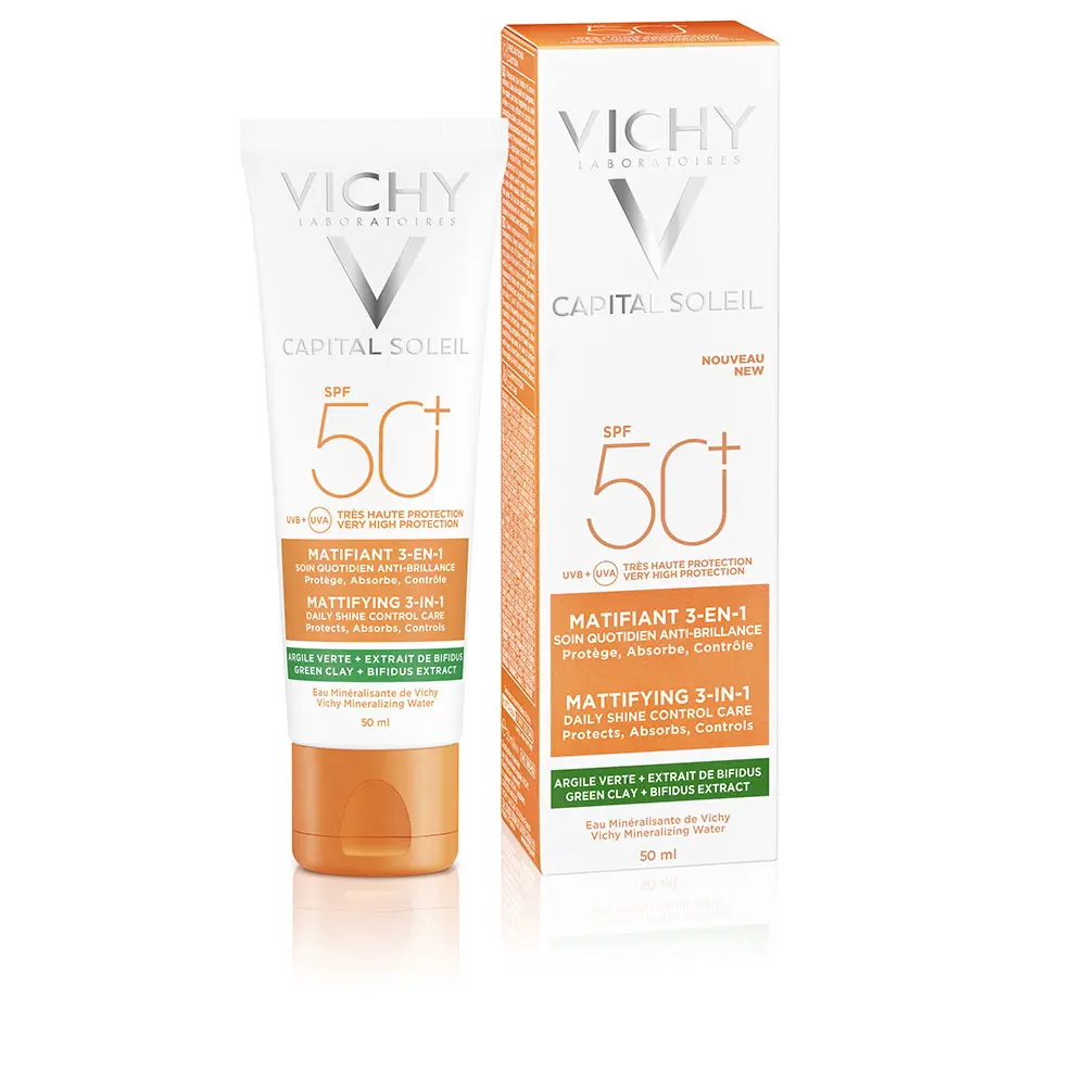 Vichy Laboratoires CAPITAL SOLEIL matifiant 3-en-1 SPF50+ 2 CAPITAL SOLEIL matifiant 3-en-1 SPF50+ Kem điều tiết bã nhờn chính hãng Vichy Laboratoires